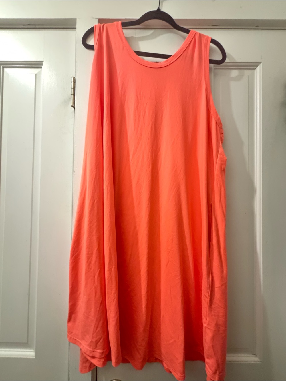 Sleeveless Coral Swing Tank Dress